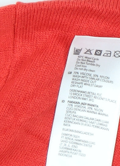 Red Herring Women's Full Zip Jumper - Red Size 12