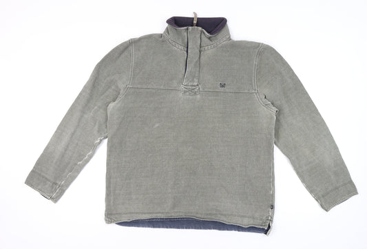 Crew Clothing Men's Grey Sweatshirt, Size L, High Neck, Logo