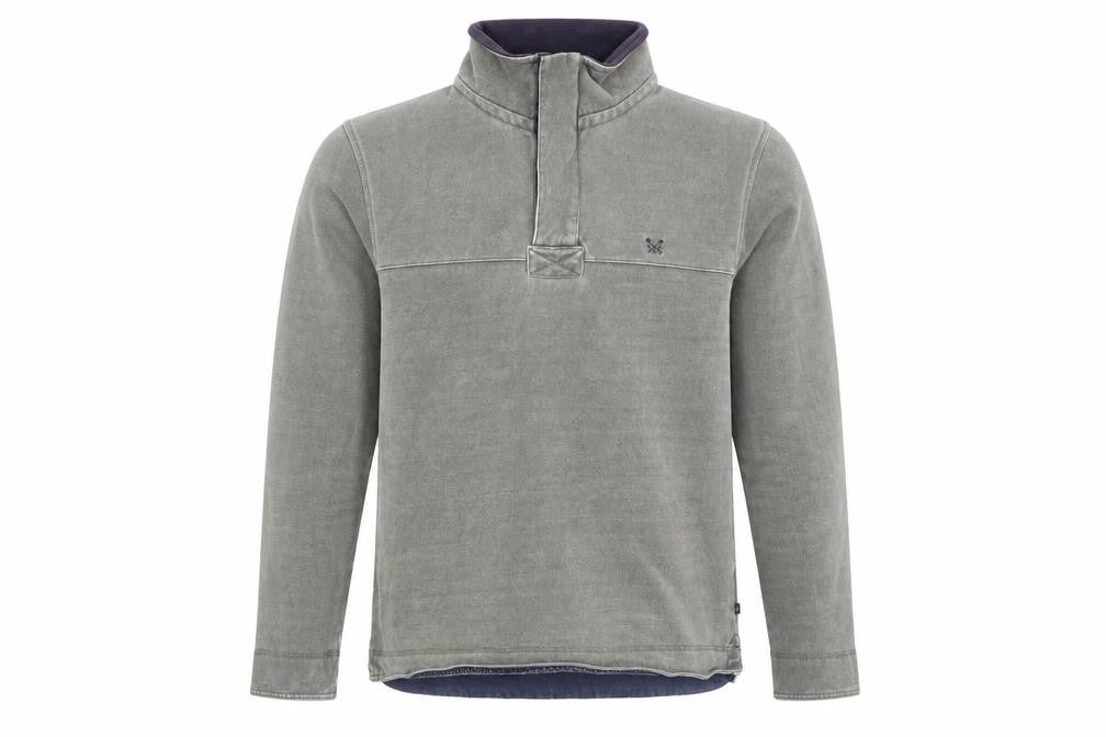 Crew Clothing Grey Sweatshirt, Size L, High Neck, Logo