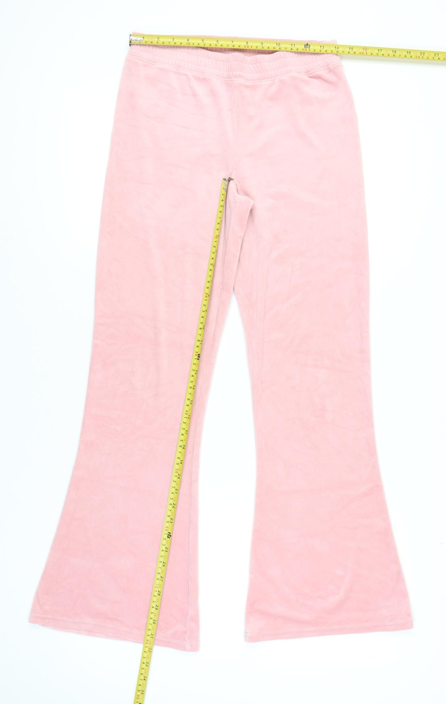 Hollister Women's Pink Velour Flared Trousers M