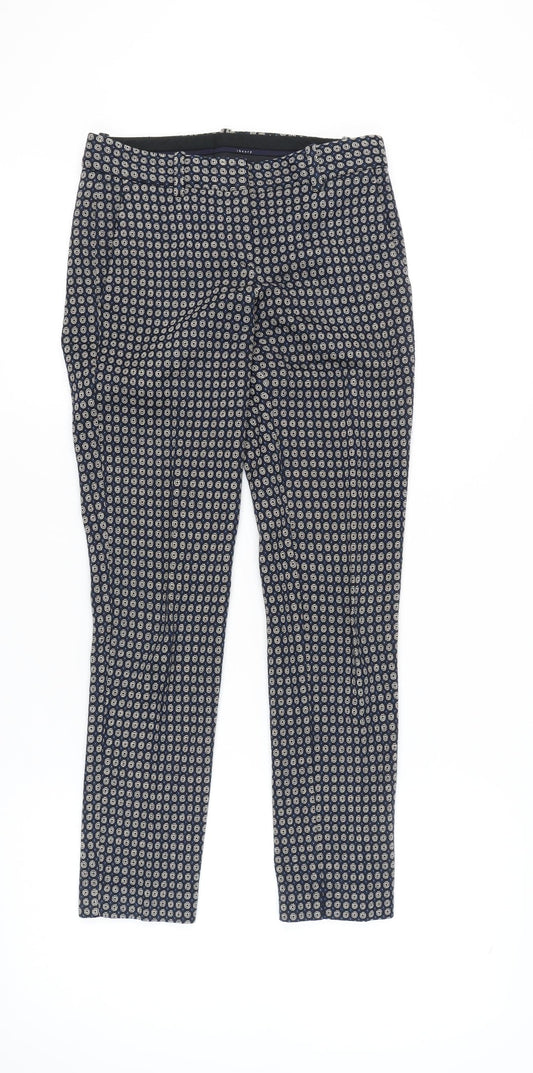 Theory Women's Blue Geometric Dress Pants 2XS