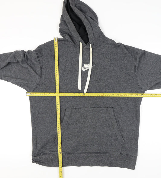 Nike Men's Grey Pullover Hoodie Size L with Logo