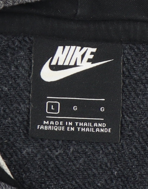 Nike Men's Grey Pullover Hoodie Size L with Logo