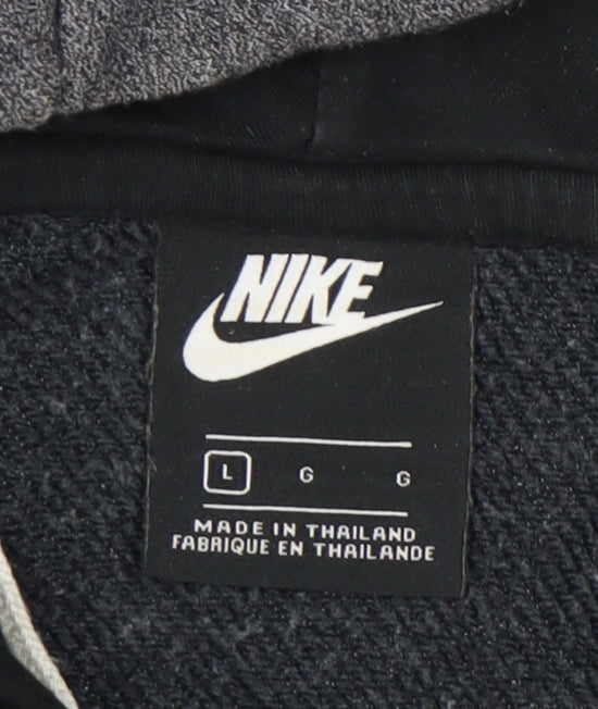 Nike Men's Grey Pullover Hoodie Size L with Logo
