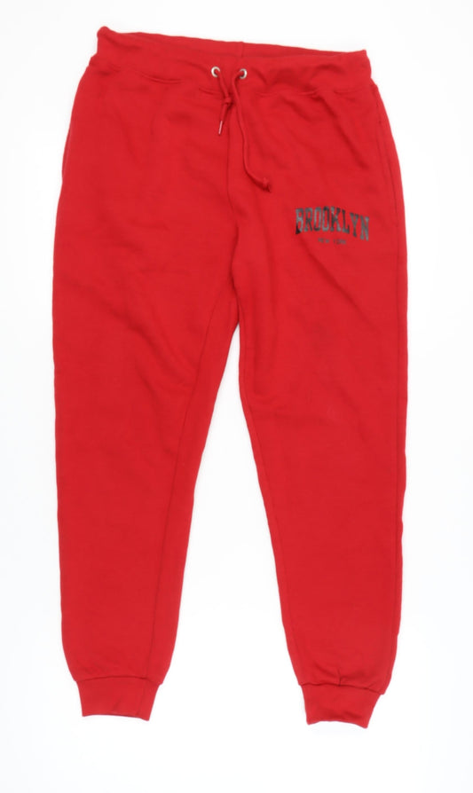 North West Red Jogger Trousers L Unisex with Logo