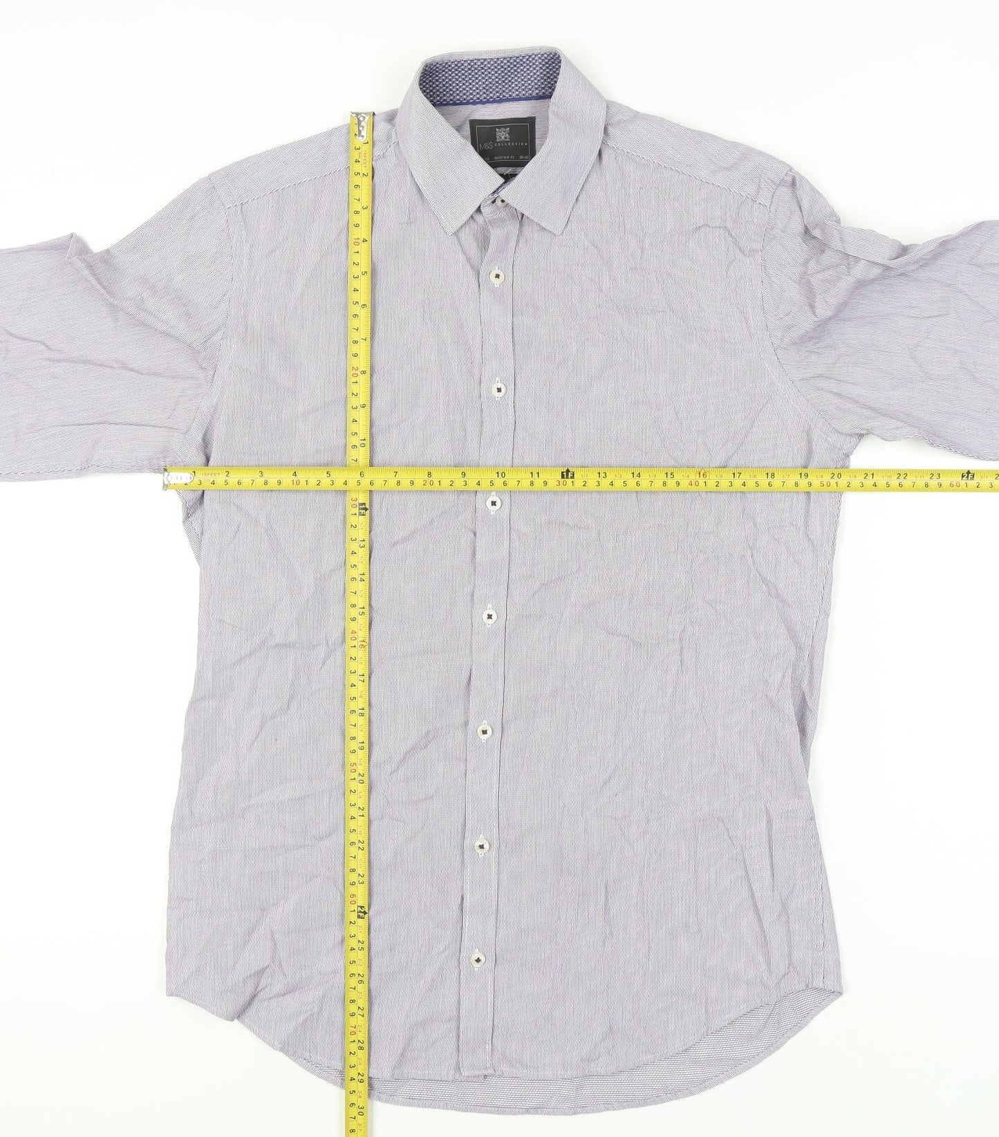 Marks and Spencer Men's Striped Shirt, M, Multicoloured