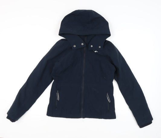 Hollister Women's Blue Hooded Jacket Size S
