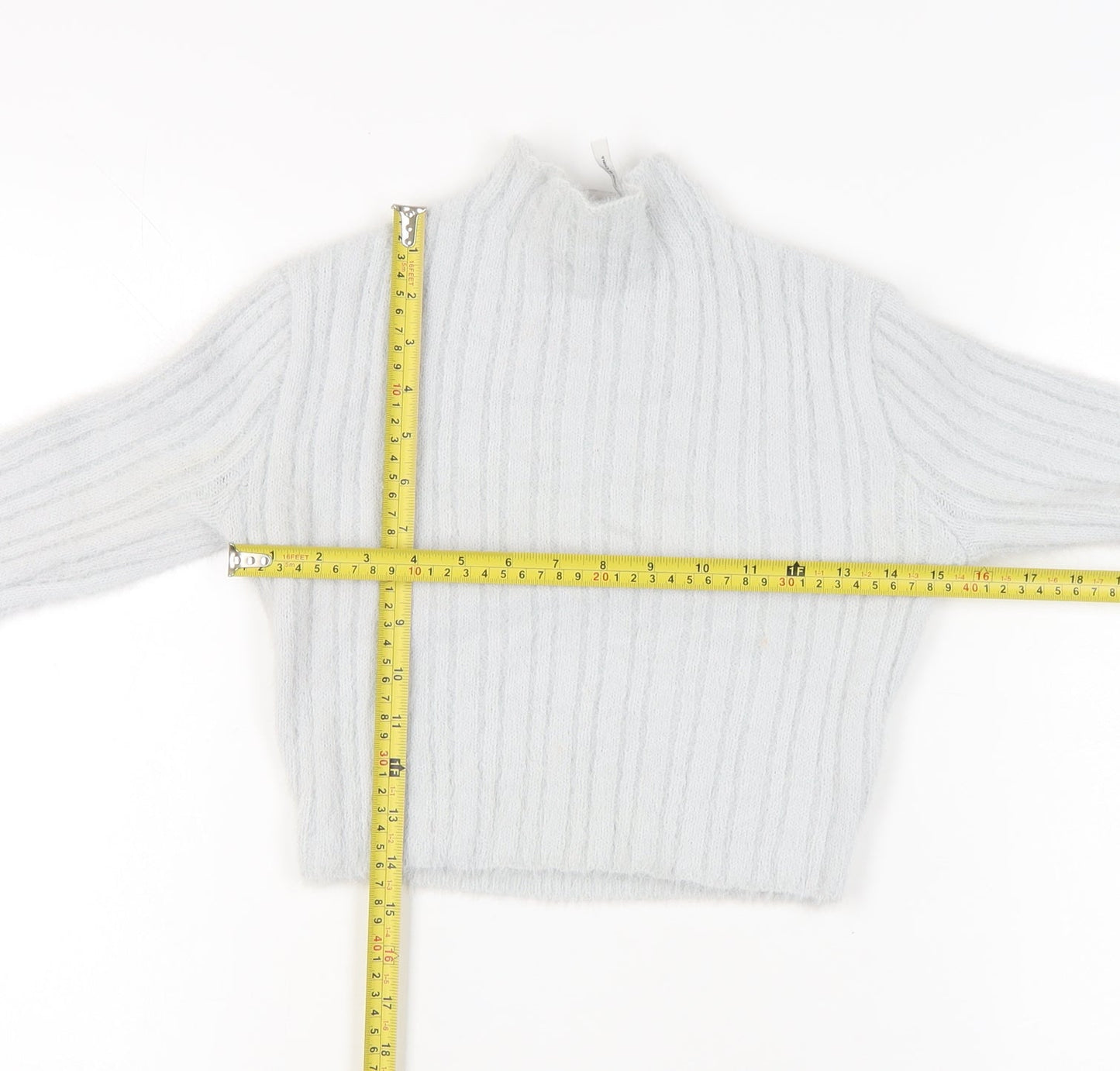 Reclaimed Vintage Women’s White Mock Neck Pullover Size 8