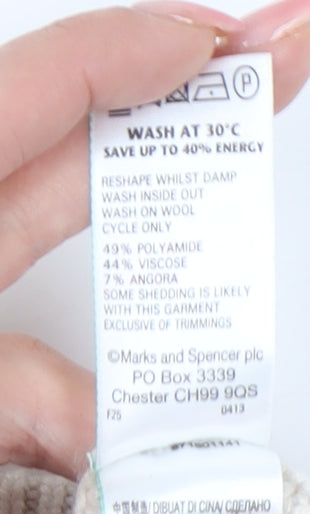Marks and Spencer Women's Ivory Cable-Knit Pullover, Size 10