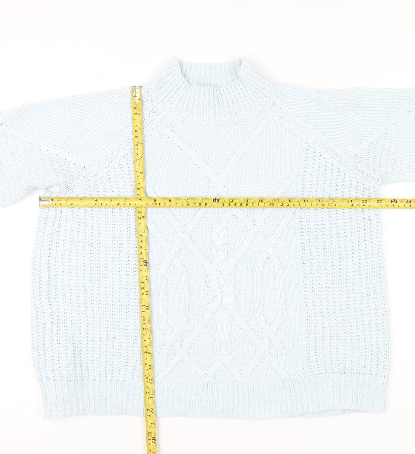 Dorothy Perkins Womens Blue Cable-Knit Pullover