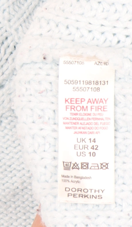 Dorothy Perkins Womens Blue Cable-Knit Pullover