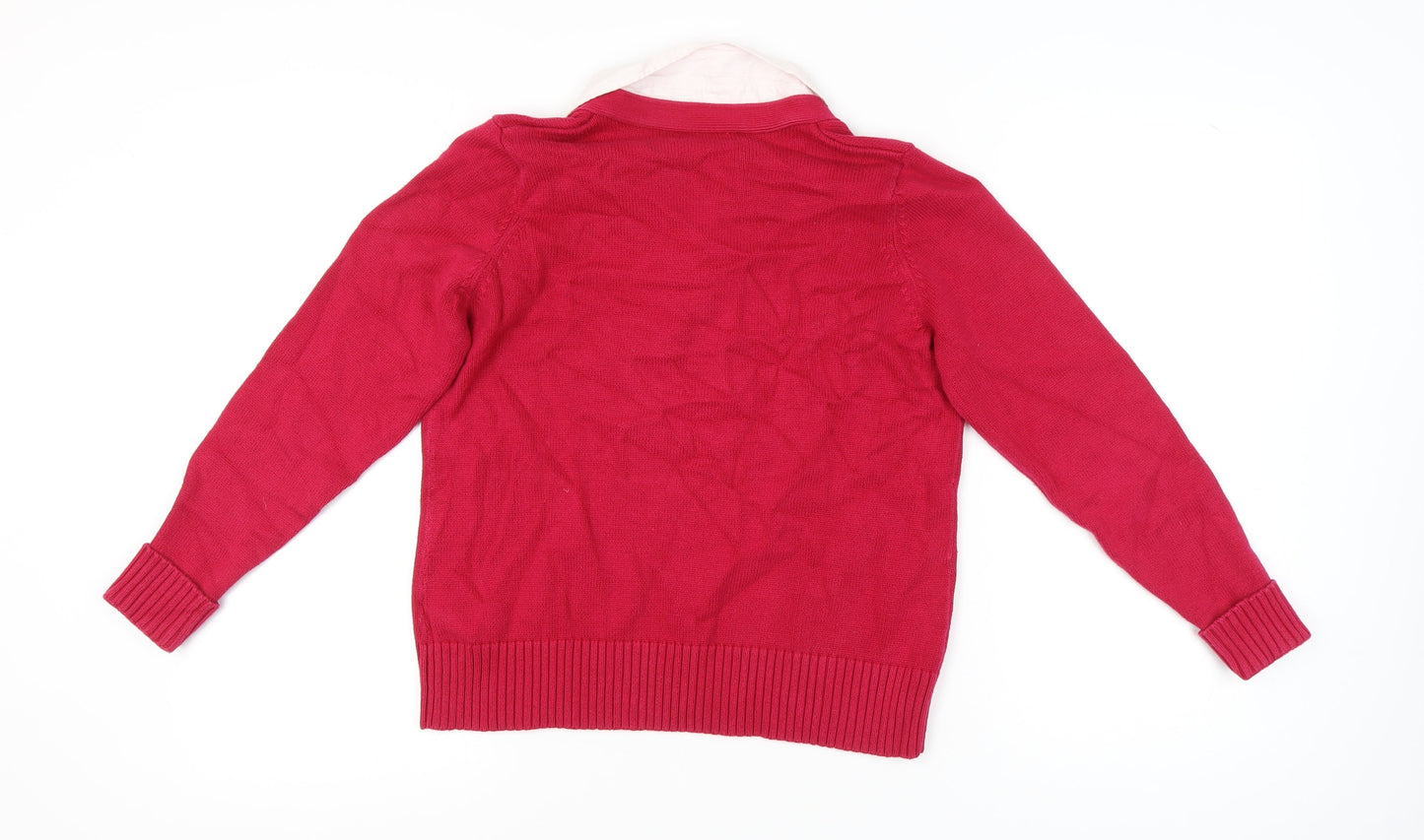 Marks and Spencer Women's Red Collared Jumper Size 16