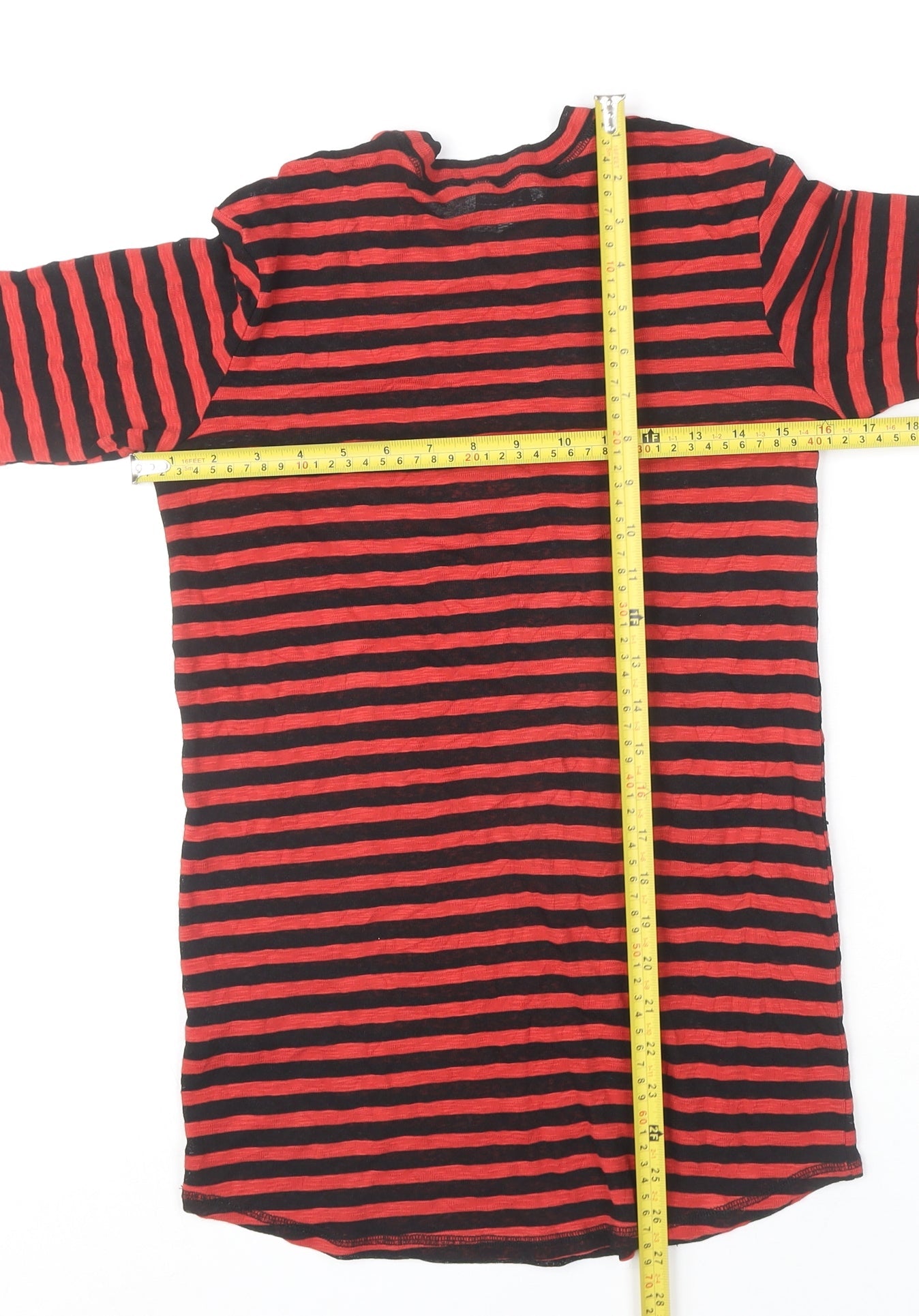 Women's & Other Stories Red Black Stripe T-Shirt Size 10