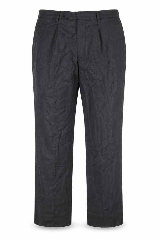 Front view of T.M. Lewin Men's Black Wool Dress Pants, size L