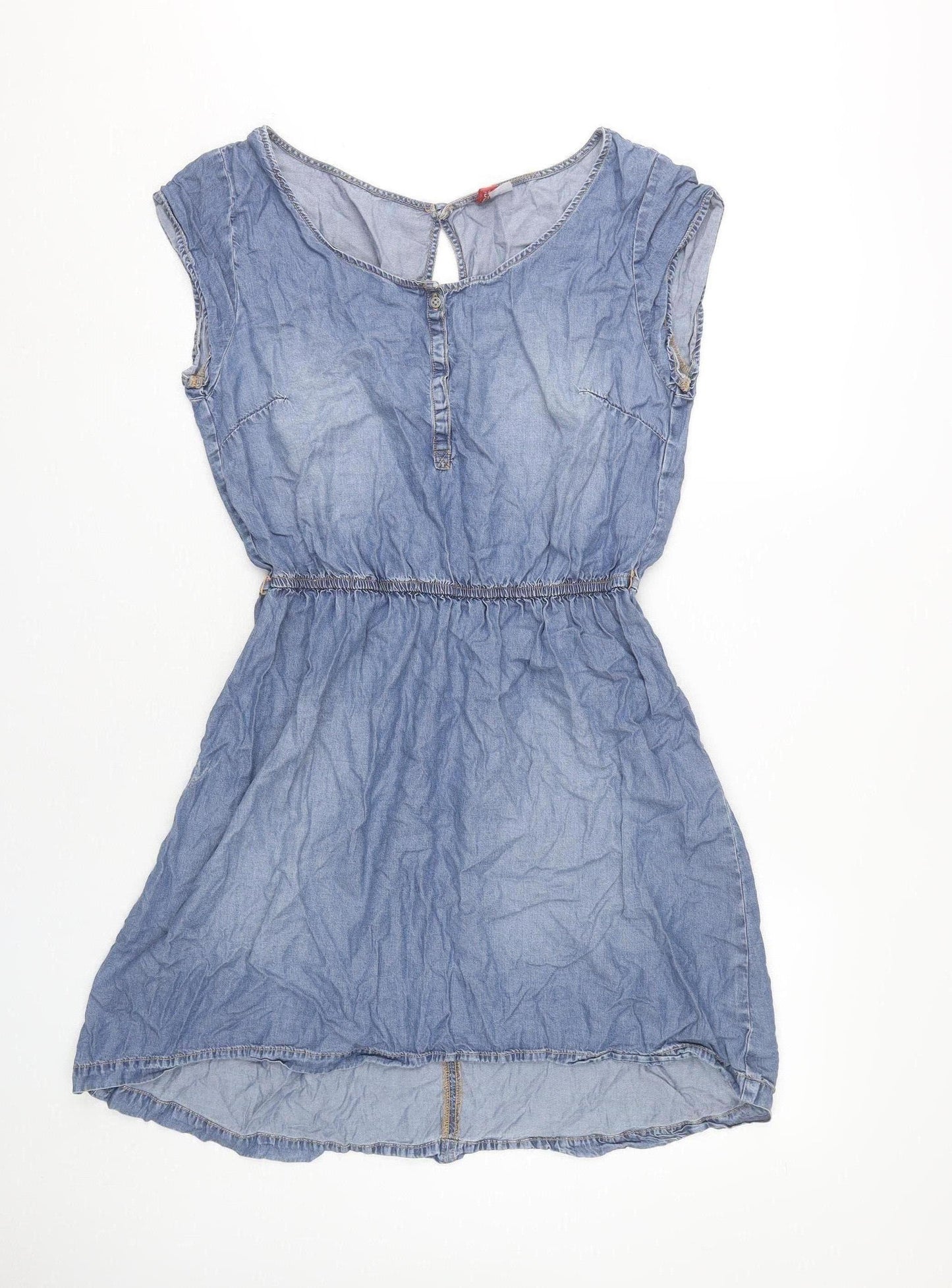 H&M Divided Blue Women's Denim A-Line Dress, Size 14