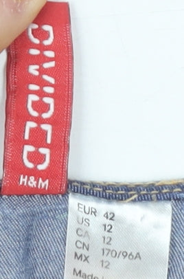 H&M Divided Blue Women's Denim A-Line Dress, Size 14