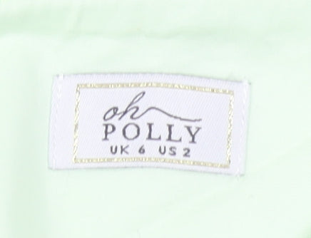 Oh Polly Women’s Green Cropped Puff Sleeve Top