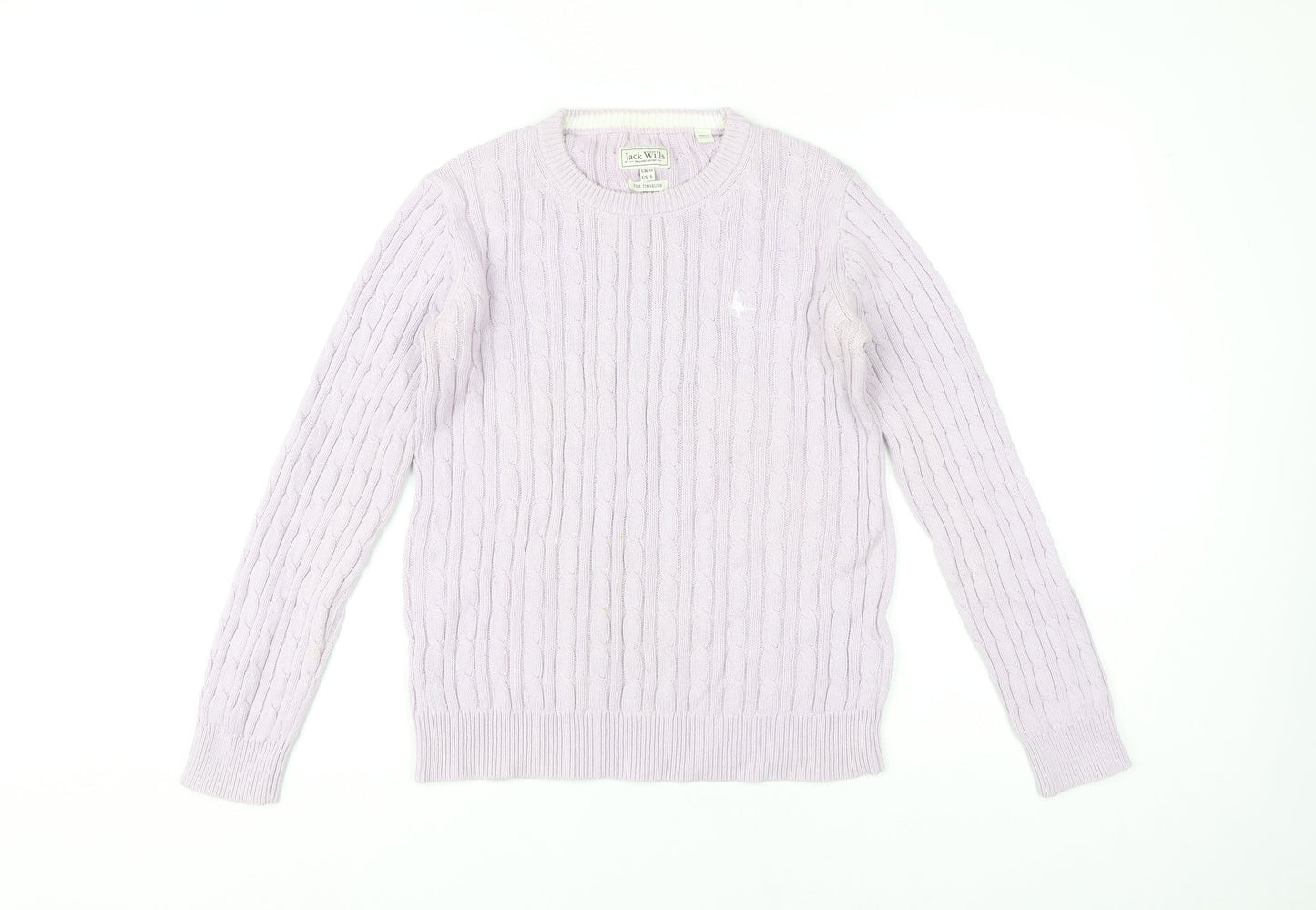 Jack Wills Purple Cable-Knit Women's Jumper Size 10
