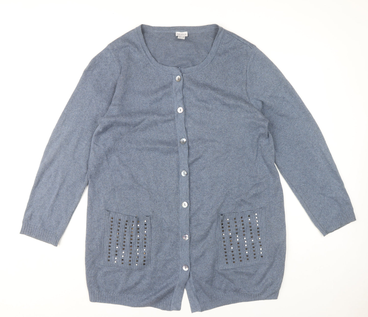 Mona Women's Blue Cardigan Size 18