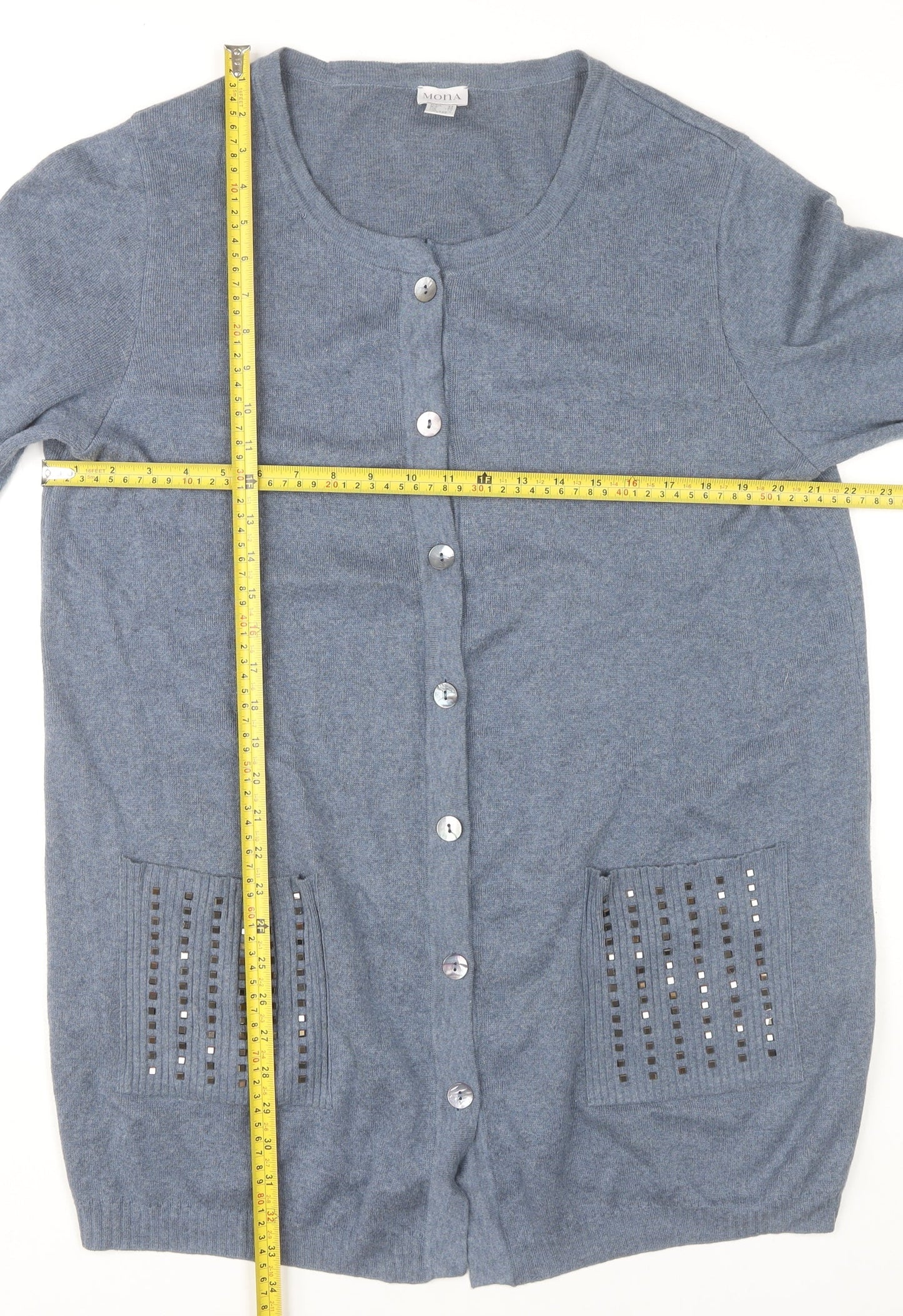 Mona Women's Blue Cardigan Size 18