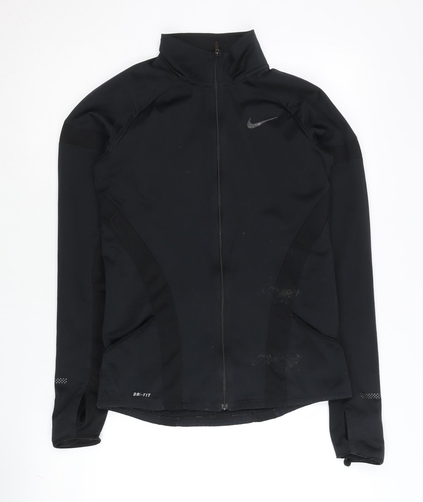 Nike Women's Black Track Jacket, Size S, Reflective, Dri-FIT