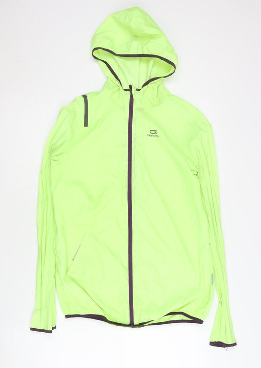 Decathlon Unisex Green Windbreaker Size 10 Hooded