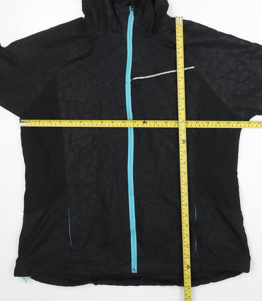 Active & Co Women's Black Hooded Track Jacket, Size 12