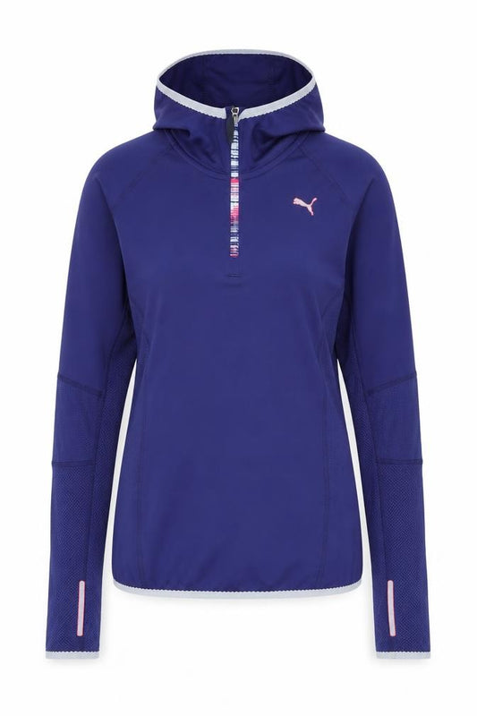 Puma Women's Blue Track Jacket, Size 10, Slim Fit
