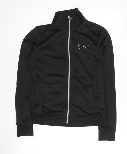 Emporio Armani Women's Black Track Jacket, Size 10