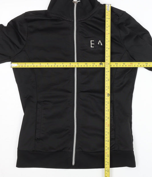 Emporio Armani Women's Black Track Jacket, Size 10