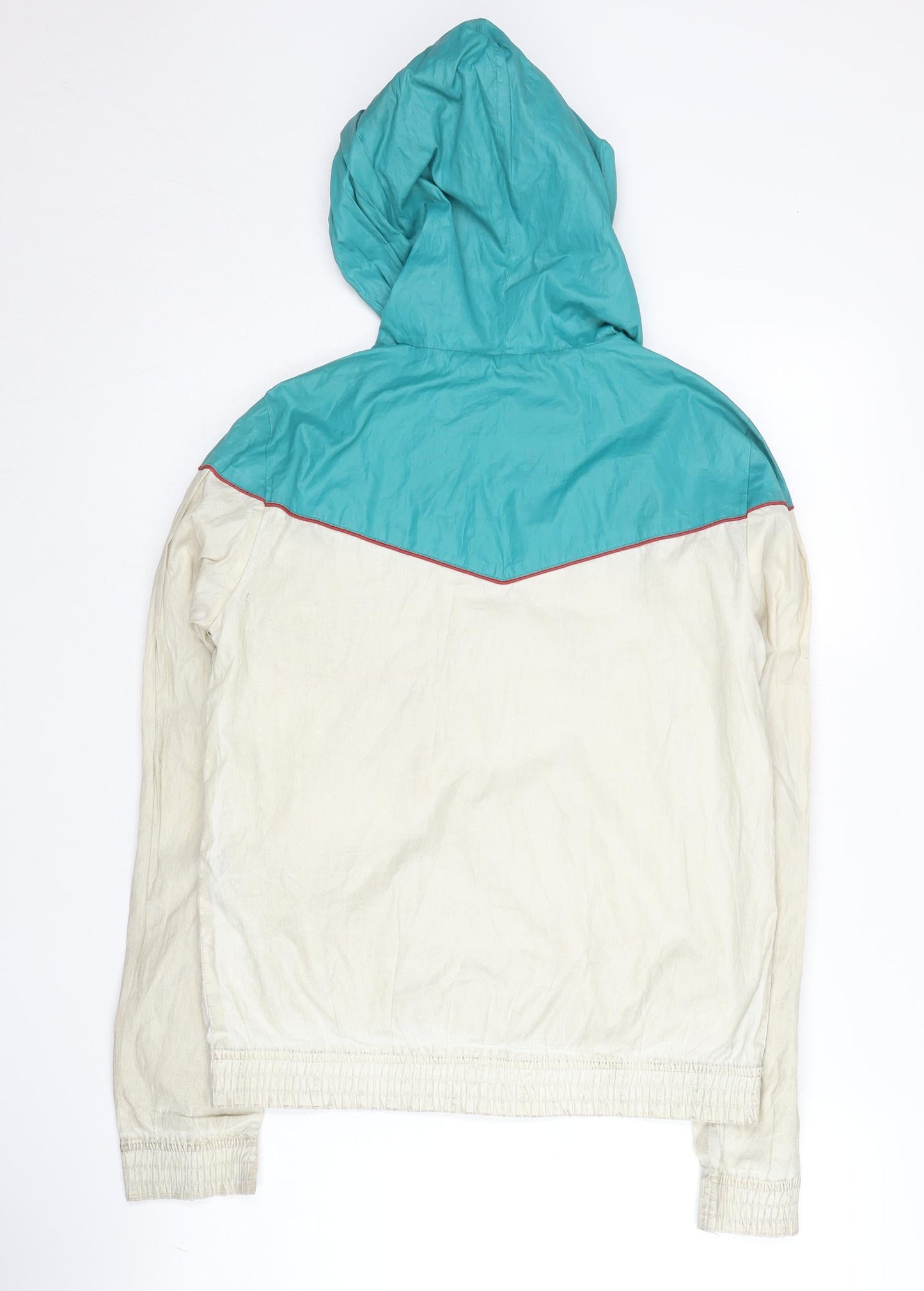 Pull&Bear Teens Blue Beige Hooded Windbreaker Size 12
