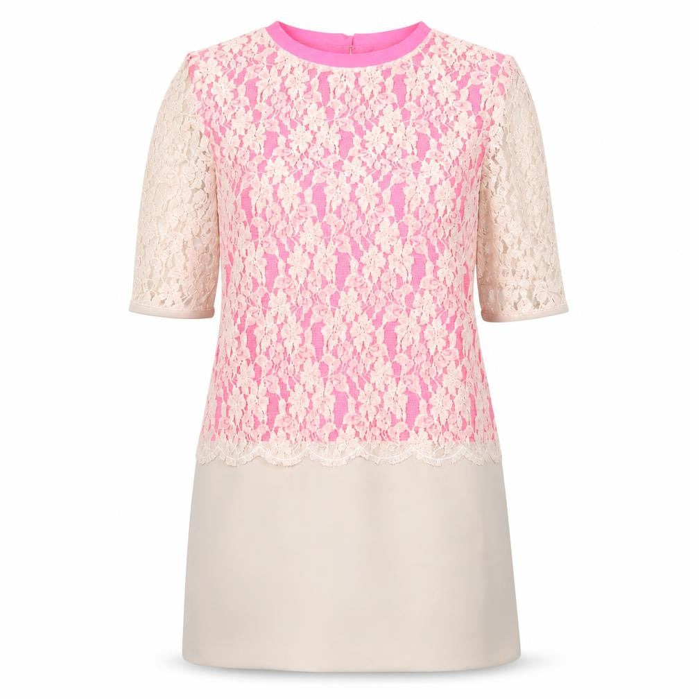 Ted Baker Women’s Pink Beige Lace Sheath Dress Size S Party/Cocktail