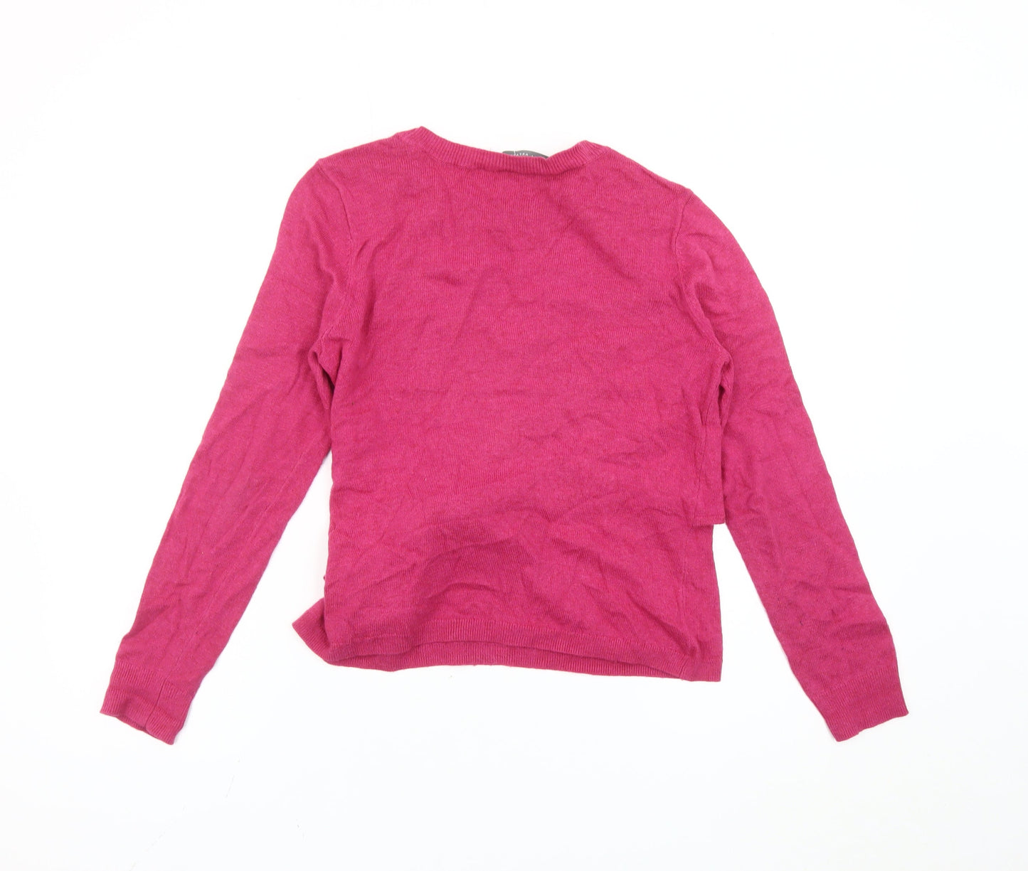 Mint Velvet Women’s Pink Wrap Jumper Size 8 Crew Neck Long Sleeve