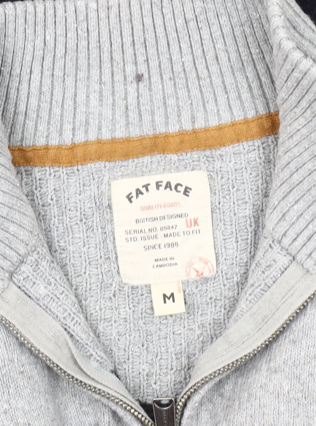 Fat Face Men's Multicoloured Wool Blend Fair Isle Half Zip Jumper M