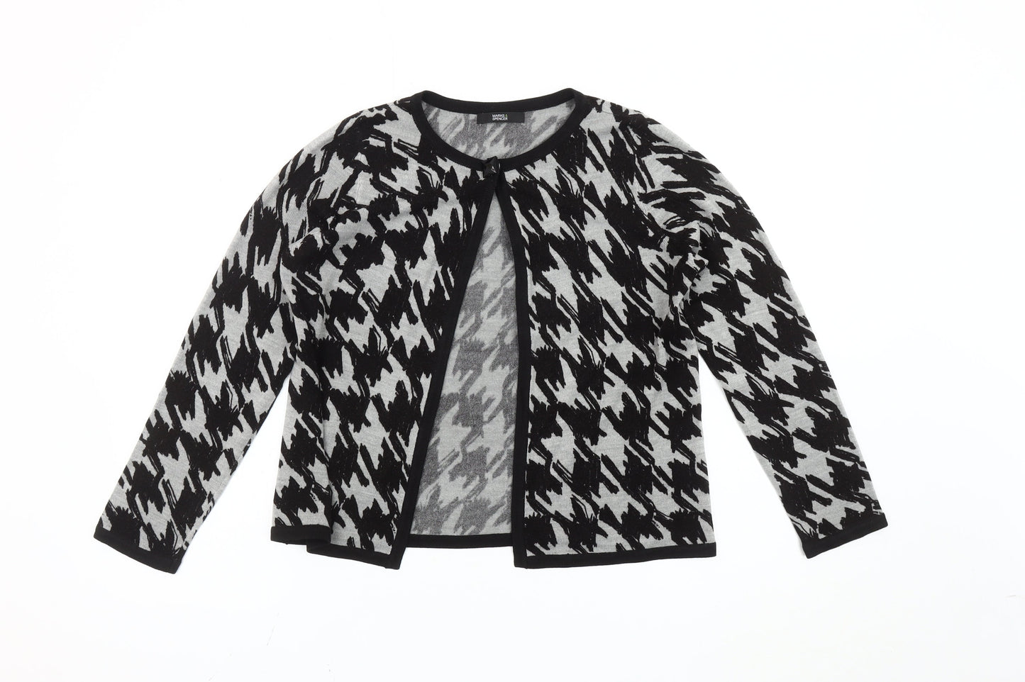 Marks and Spencer Women’s Grey Houndstooth Cardigan Size 12