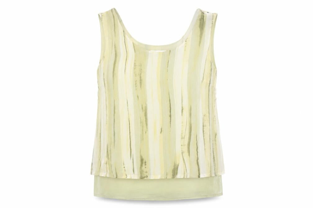 Gerry Weber Women’s Green Striped Chiffon Tank Top Size 12 Summer