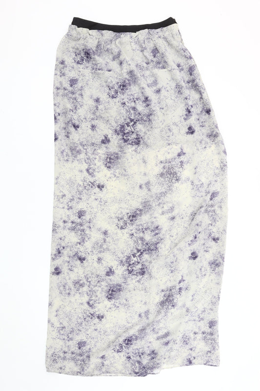 Reiss Women’s Multicoloured Midi Straight Skirt Size 8 Lined Chiffon