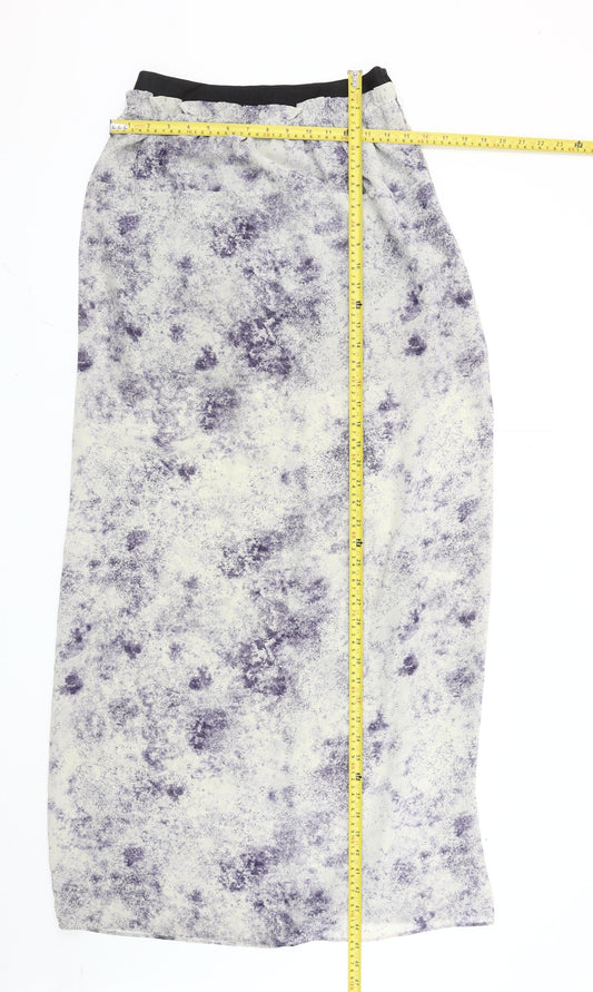 Reiss Women’s Multicoloured Midi Straight Skirt Size 8 Lined Chiffon