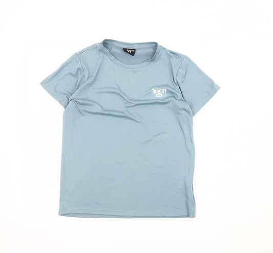 Tapout Boys Blue 9-10 Yrs Regular Fit Short Sleeve Crew Neck T-Shirt