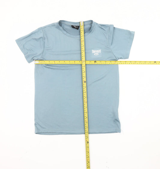 Tapout Boys Blue 9-10 Yrs Regular Fit Short Sleeve Crew Neck T-Shirt