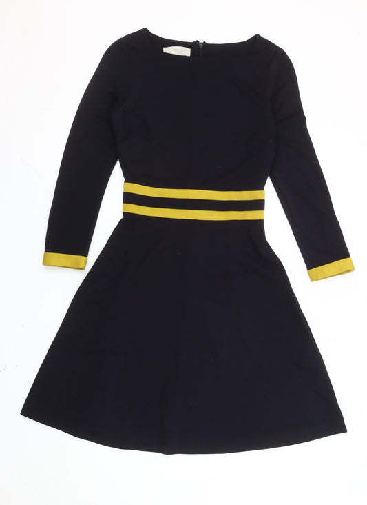 Hobbs Women’s Black A-Line Knee Length Dress Size 6 Long Sleeve