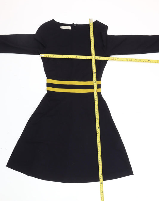 Hobbs Women’s Black A-Line Knee Length Dress Size 6 Long Sleeve