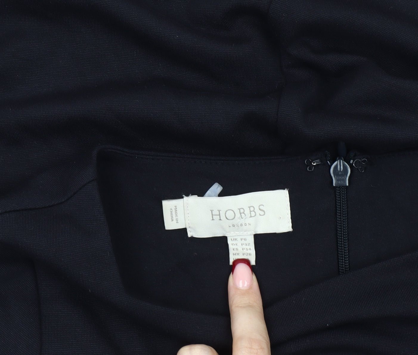 Hobbs Women’s Black A-Line Knee Length Dress Size 6 Long Sleeve