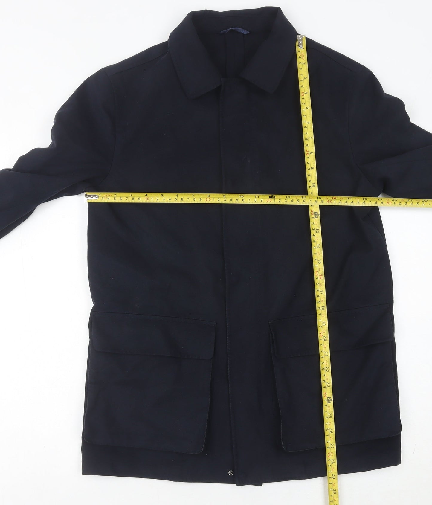 Sarto Men's Blue Mid-Length Felt Jacket Size M Regular Fit