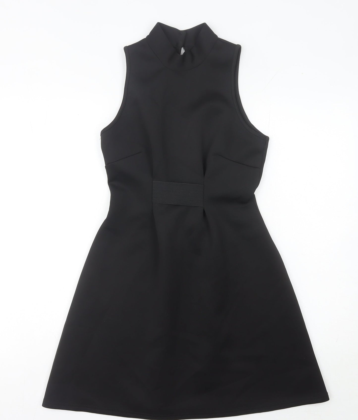 River Island Women’s Black Size 10 A-Line High Neck Sleeveless Dress