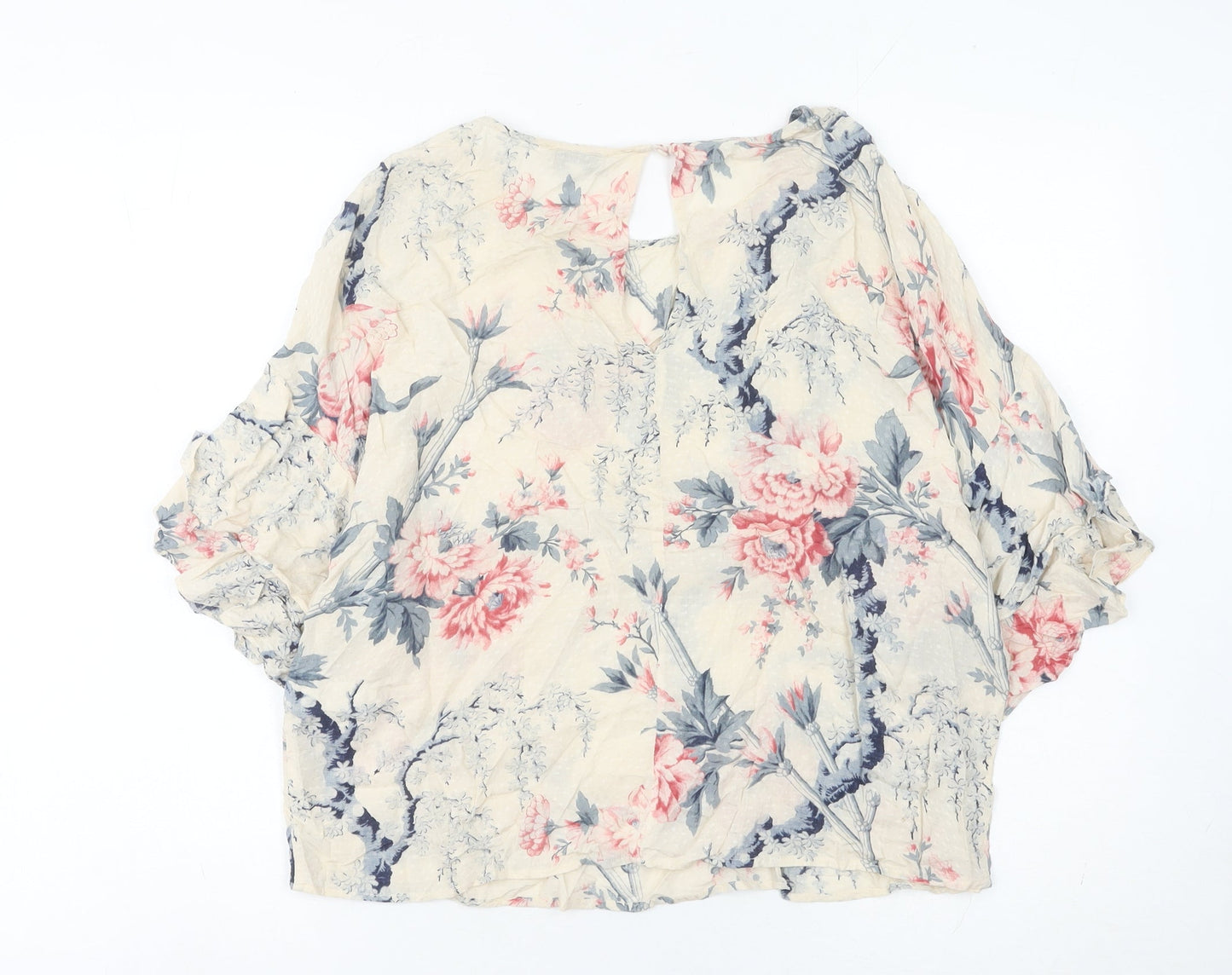 Warehouse Women’s Multicoloured Floral Ruffle Blouse Size 14