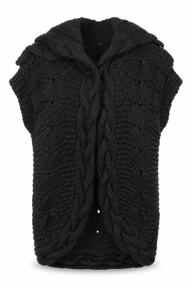 Womens UK 10 Regular Ted Baker Black Cardigan Chunky-Knit