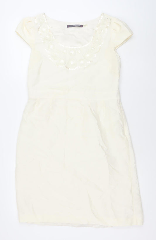 Boden Women Ivory Size 12 Sheath Knee Length Party Dress