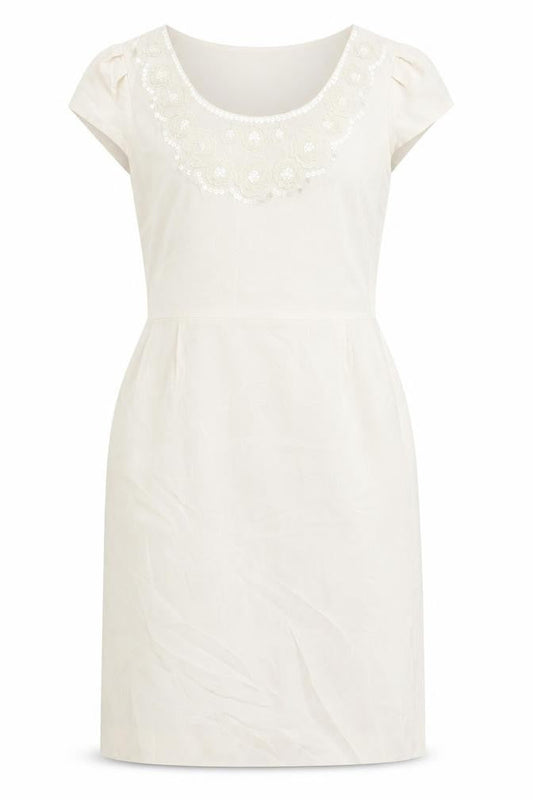 Boden Women Ivory Size 12 Sheath Knee Length Party Dress