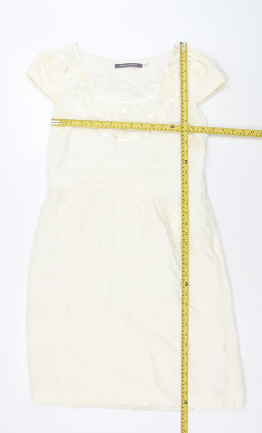 Boden Women Ivory Size 12 Sheath Knee Length Party Dress